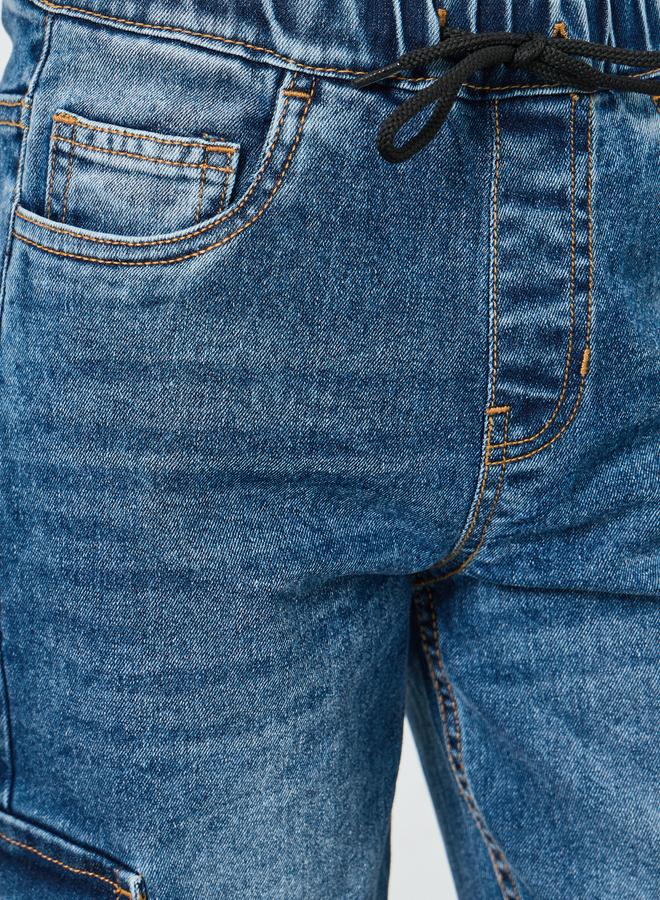 ستايلي بنطال جوغر جينز أزرق داكن قطني - Image 2